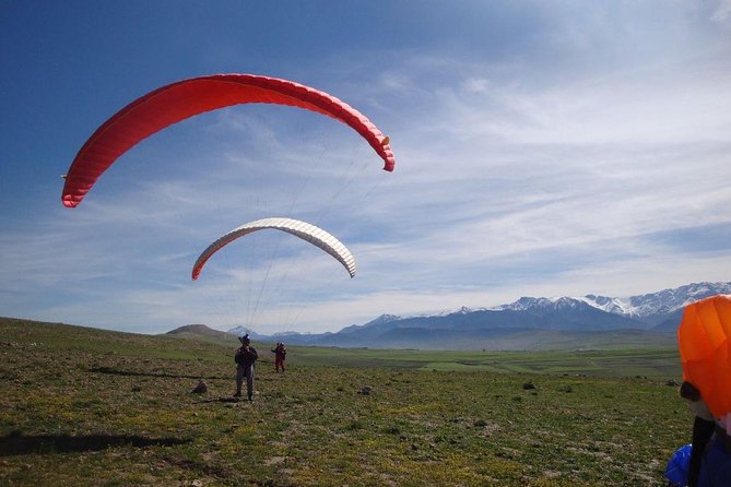 Agafay Desert Paragliding DUO Experience from Marrakech - GoPro photos and the post-flight tea stop