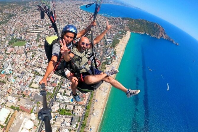 Alanya Paragliding Experience By Local Expert Pilots W/ Transfer - Taking off above Cleopatra’s Bay