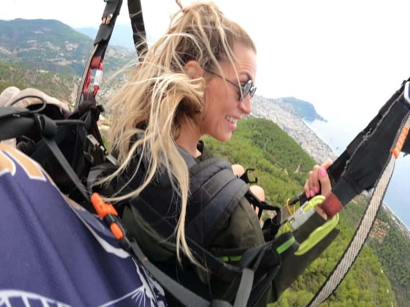 Alanya: Tandem Paragliding Experience with Video Option - Preparing for takeoff at 585 meters