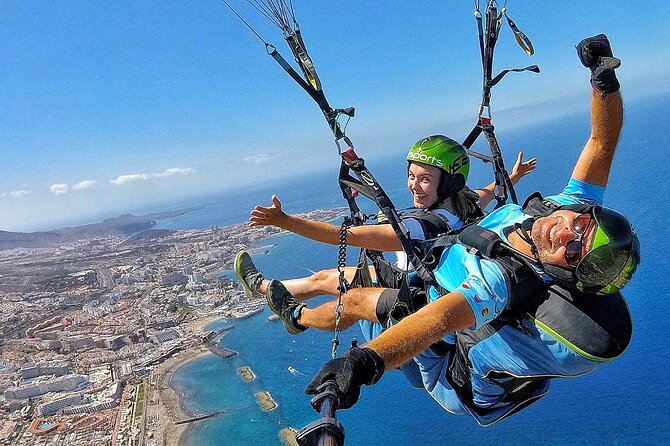 BRONZE tandem paragliding flight in South Tenerife, free pick up - From Costa Adeje to the mountain launch