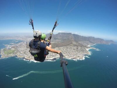 Tandem Paragliding with views of Table Mountain