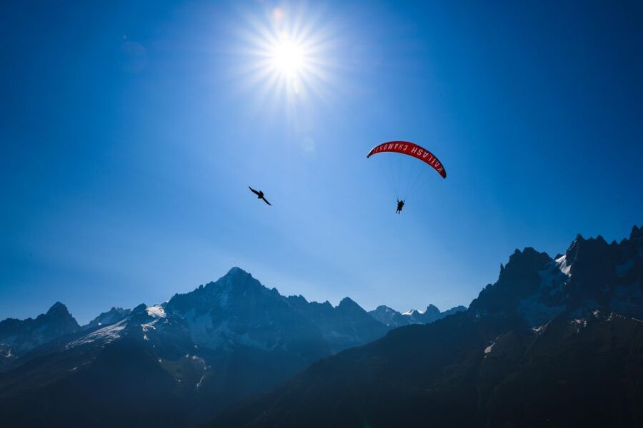 Chamonix: Tandem Paragliding Flight with Mont-Blanc Views - Takeoff over the Chamonix valley