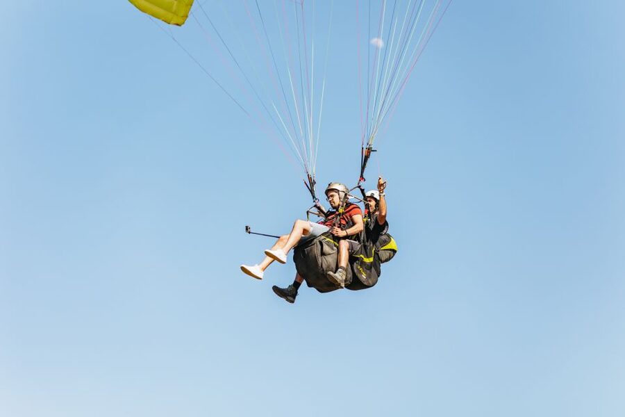 Chania: Tandem Paragliding Flight in Crete - From Go Kart Chania to the mountain takeoff