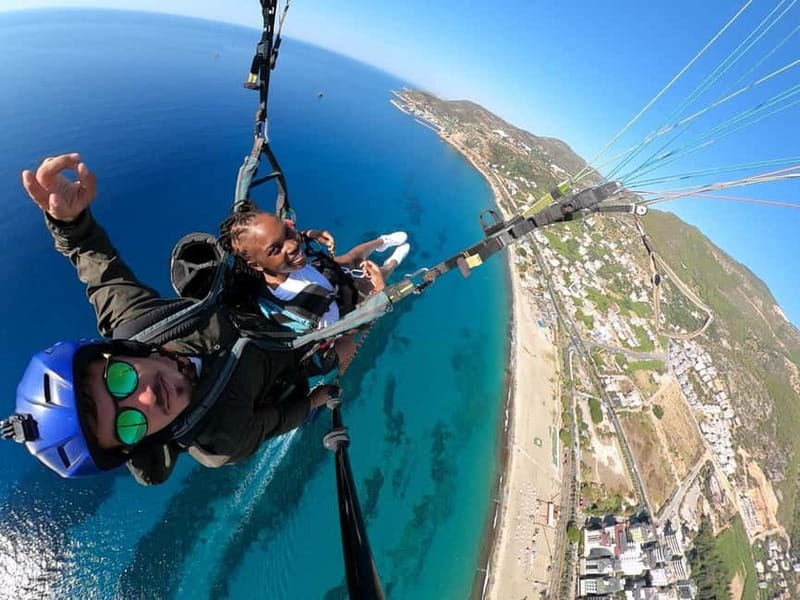 From Antalya Side Paragliding to Alanya with Cable Car Ride - Reaching the take-off point above Cleopatra’s Bay