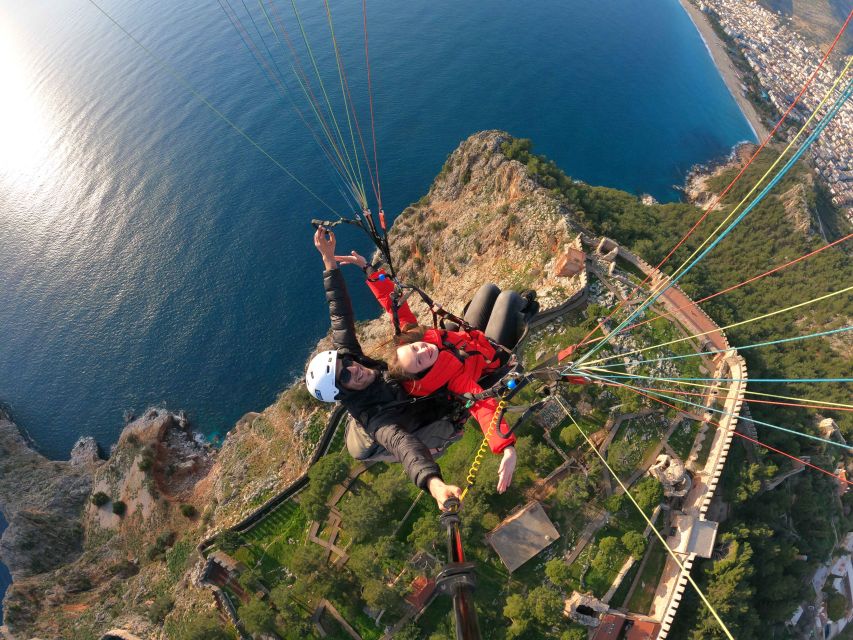 From city of Side Alanya Paragliding - Tandem flying above Alanya Castle