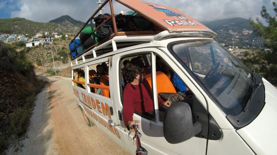 From city of Side Alanya Paragliding - Landing at Cleopatra Beach