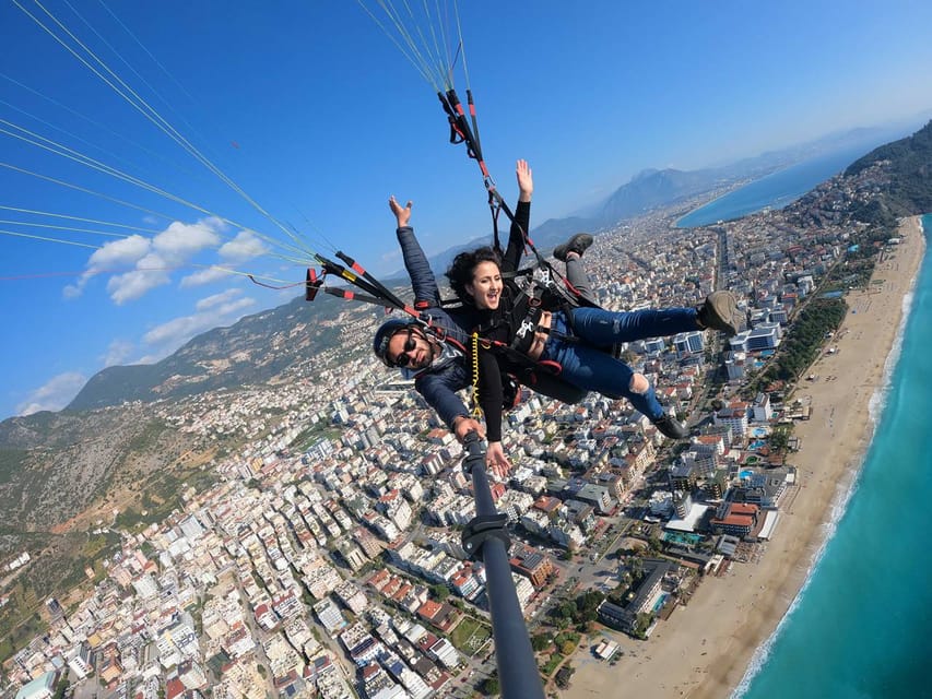 From City of Side: Alanya Tandem Paragliding w/ Beach Visit - Touching down on Cleopatra Beach
