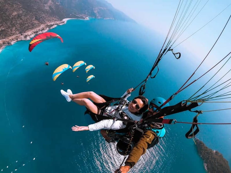 From Fethiye: Tandem Paragliding in Ölüdeniz - The view from the air over Ölüdeniz