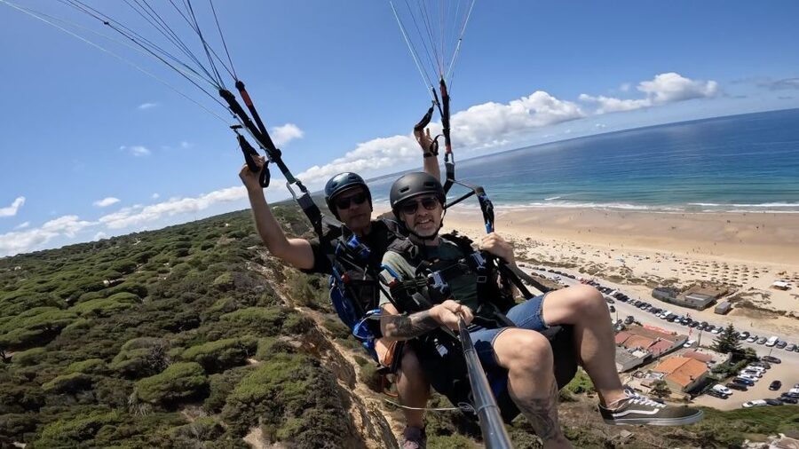From Lisbon: Paragliding Tandem Flight - Takeoff: A Short Run, Then Open Air