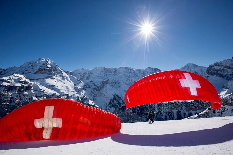 Interlaken: Paragliding Tandem High Flight - Riding uphill to Beatenberg