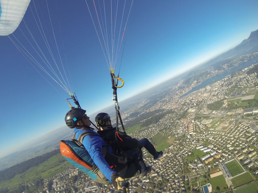 Lucerne: Tandem-Paragliding Flight - The cable car ride to the launch site