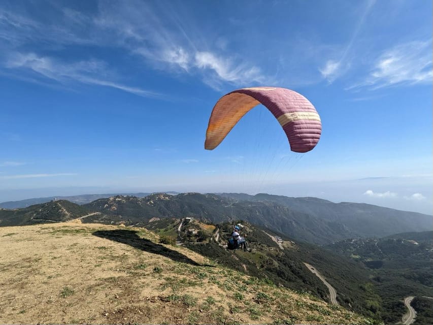 Malibu Hills to Beach: Tandem Paragliding Flight Adventure - Taking off from the Malibu hills