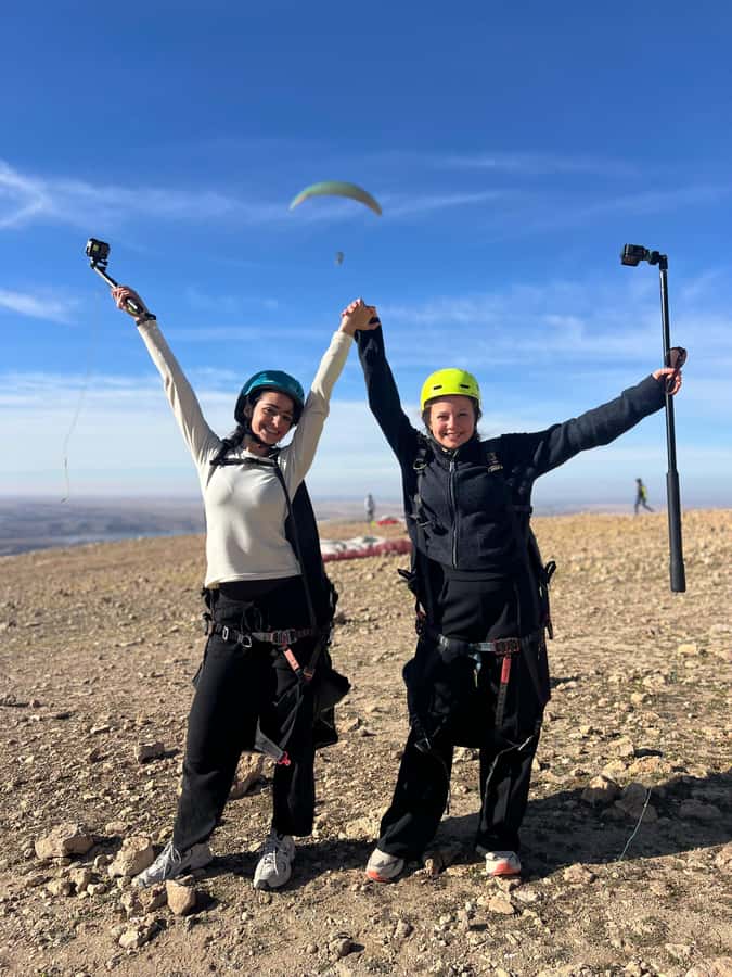 Marrakech Adventure: Paragliding, Camel Ride & Breakfast - Taking off above Kik Plateau