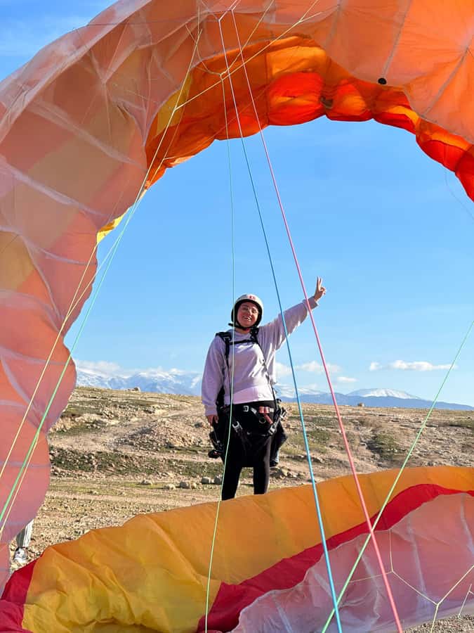 Marrakech Adventure: Paragliding, Camel Ride & Breakfast - Agafay Desert by camel and nomadic costume