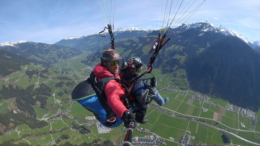 Mayrhofen: Paragliding Adventure With Soaring Views - Riding up to the launch point
