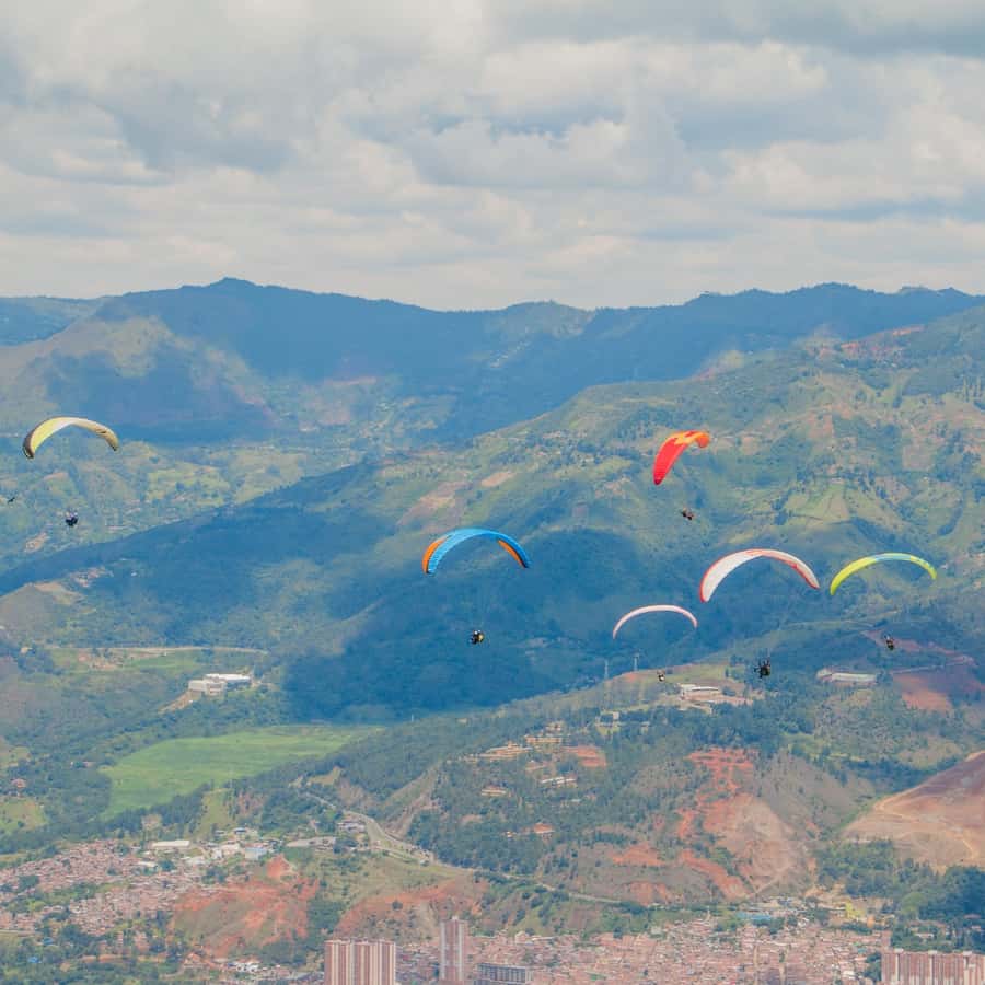 Paraglide over beautiful Medellin - The Coffee Farm Connection