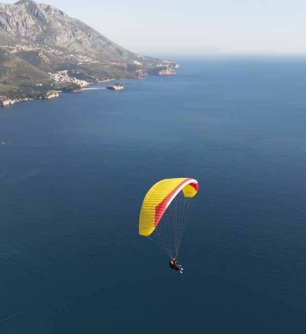 Paragliding in Budva with Certified Pilot (All-Inclusive) - From Bečići to the Brajići launch hill