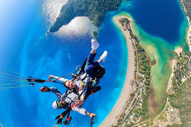 Tandem paraglider above the Oludeniz lagoon at Fethiye