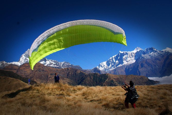 Pokhara: 30-Minute Paragliding Adventure with pick up/drop off - Looking down at Phewa Lake