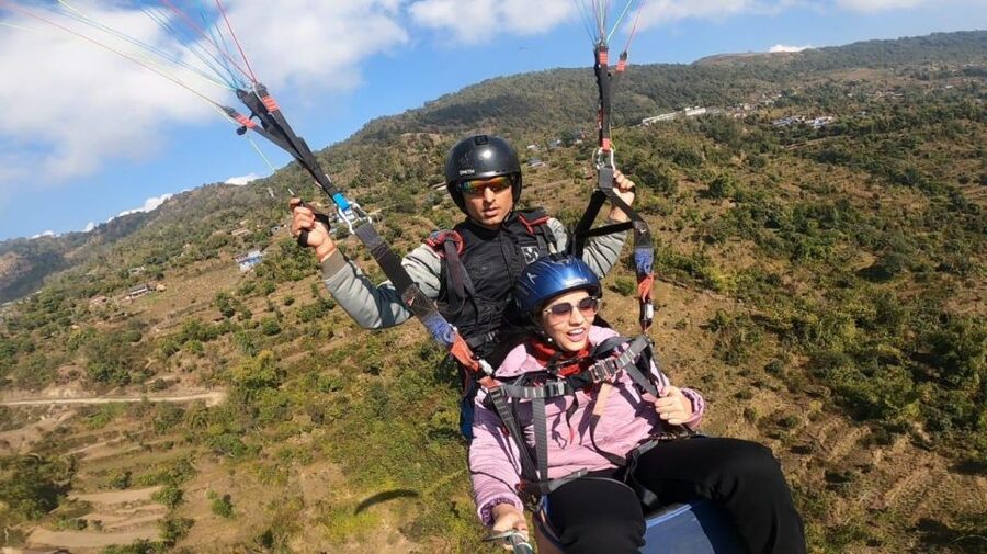Pokhara: Paragliding over Phewa Lake with Panoramic View - Landing beside the lake