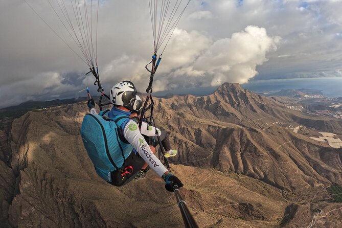 SILVER 1000m paragliding tandem flight above South Tenerife - What the GoPro package adds, and what it costs