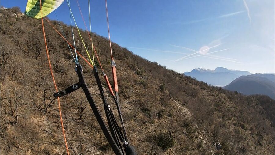 Tandem paragliding above ionian sea syvota - The launch and the first moments in the air