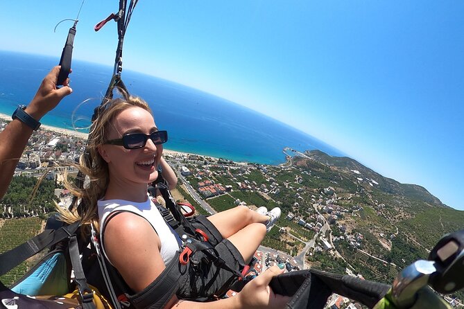 Tandem Paragliding in Alanya, Antalya Turkey with a Licensed Guide - Landing on Cleopatra Beach