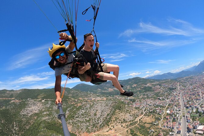 Tandem Paragliding in Alanya, Antalya Turkey with a Licensed Guide - Taking off above Alanya