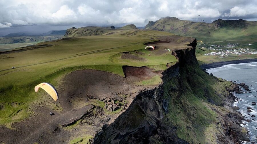 Vík: Paragliding Tandem Flight - The aerial section and its changing schedule